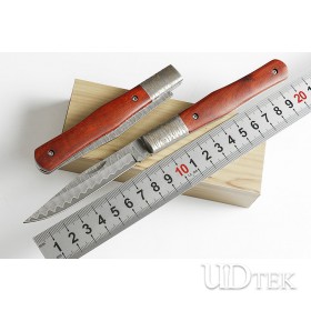 Damascus no logo magical pen folding knife UD405140